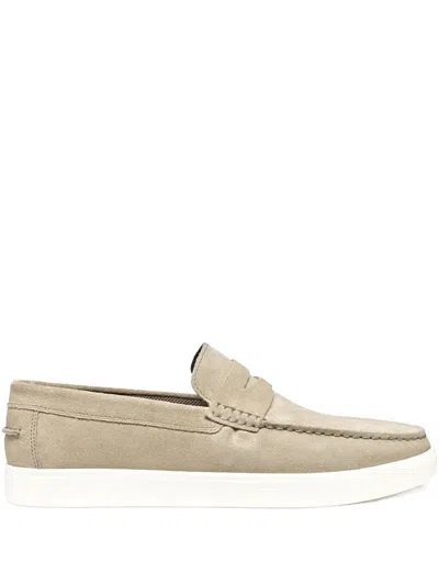 Geox Avola Penny Suede Loafers In Nude