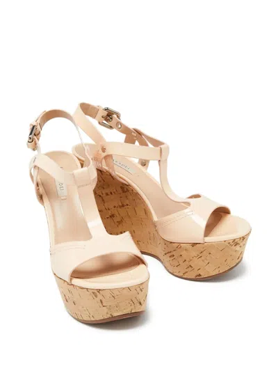 Pre-owned Casadei Vintage Patent T-bar Wedge Sandals