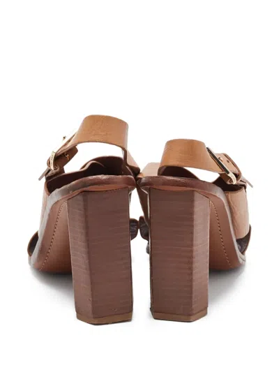 Pre-owned Tory Burch  100mm Cross-strap Block-heel Sandals
