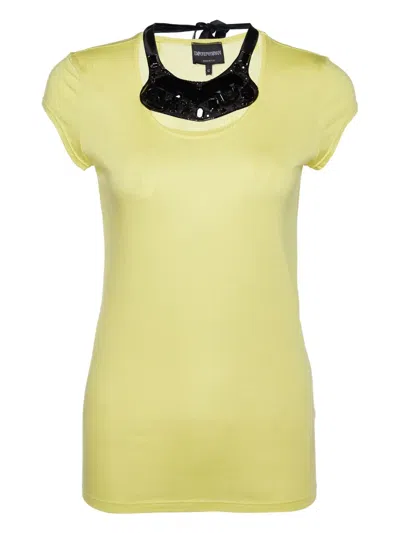 Pre-owned Emporio Armani Embellished T-shirt