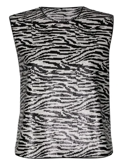 Pre-owned Self-portrait Zebra-print Tank Top
