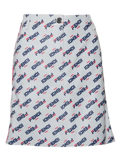 Pre-owned Fendi Roma All-over Logo-print Skirt