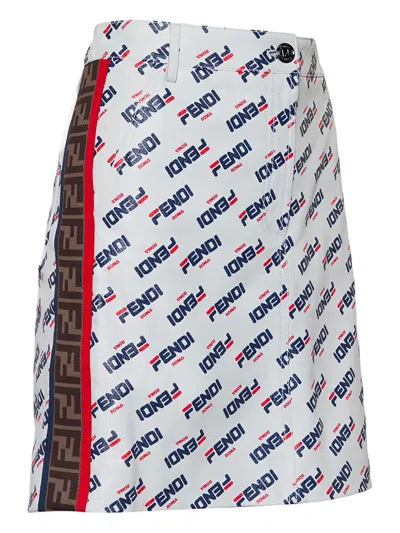 Pre-owned Fendi Roma All-over Logo-print Skirt