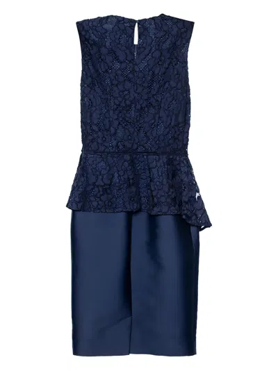 Pre-owned Carolina Herrera Vintage Peplum Lace Midi Dress