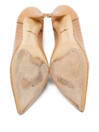 Pre-owned Ferragamo 110mm Perforated Pumps