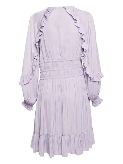 Pre-owned Maje  Ruffled Long-sleeve Dress