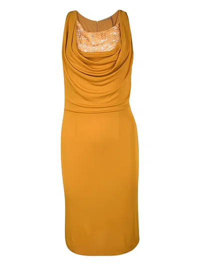 Pre-owned Ermanno Scervino Vintage Draped Midi Dress