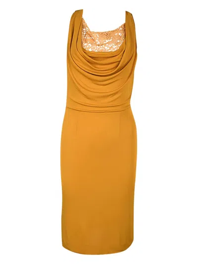 Pre-owned Ermanno Scervino Vintage Draped Midi Dress