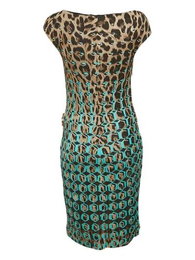 Pre-owned Roberto Cavalli Vintage 2024 Leopard Geometric Dress
