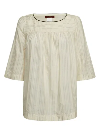 Pre-owned Max Mara  Striped Three-quarter Sleeve Top