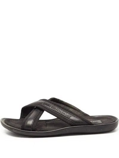 Pre-owned Louis Vuitton Logo-embossed Leather Sandals