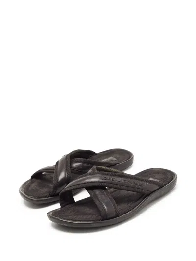 Pre-owned Louis Vuitton Logo-embossed Leather Sandals