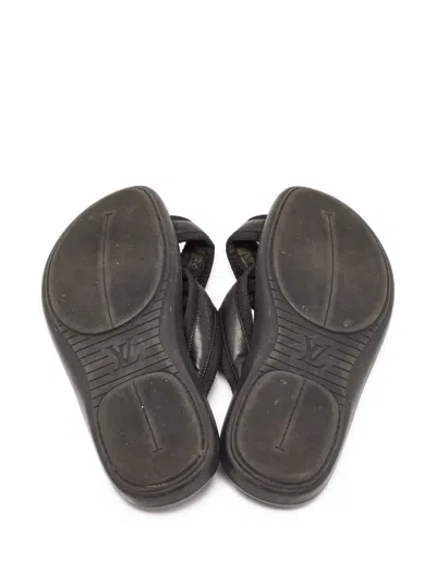 Pre-owned Louis Vuitton Logo-embossed Leather Sandals