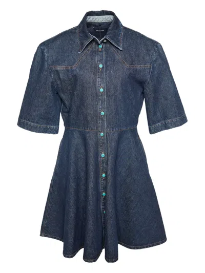 Pre-owned Sportmax Vintage Button-down Denim Dress