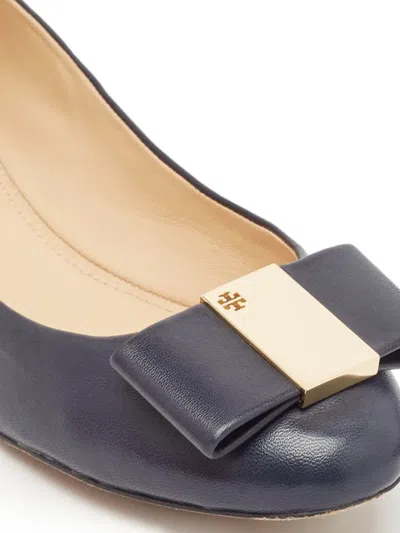 Pre-owned Tory Burch  Bow-detail Leather Ballet Flats