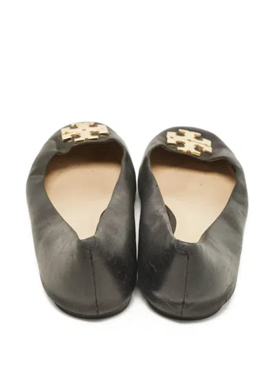 Pre-owned Tory Burch  Lowell Logo-plaque Ballet Flats