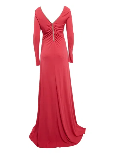 Pre-owned Pucci Ruched Long-sleeve Gown