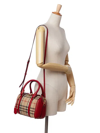Pre-owned Burberry 2000-2017 Haymarket Check Canvas Boston Bag Satchel
