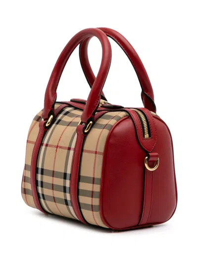 Pre-owned Burberry 2000-2017 Haymarket Check Canvas Boston Bag Satchel