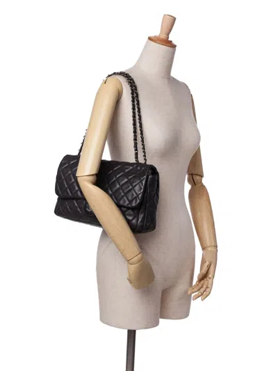 Pre-owned Chanel 2013-2014 Large Quilted Caviar Now And Forever Flap Shoulder Bag