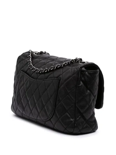 Pre-owned Chanel 2013-2014 Large Quilted Caviar Now And Forever Flap Shoulder Bag