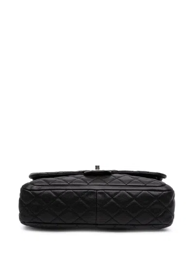 Pre-owned Chanel 2013-2014 Large Quilted Caviar Now And Forever Flap Shoulder Bag