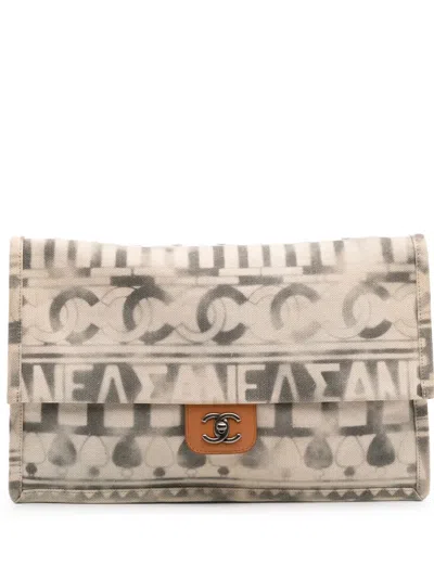Pre-owned Chanel 2017-2018 Canvas Iliad Flap Clutch Bag