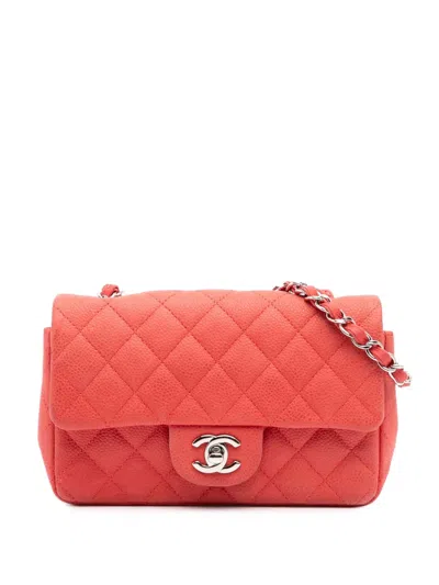 Pre-owned Chanel 2012-2013 Mini Rectangular Classic Caviar Single Flap Crossbody Bag