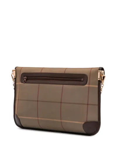 Pre-owned Burberry 20th Century Vintage Check Canvas Flap Satchel