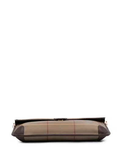 Pre-owned Burberry 20th Century Vintage Check Canvas Flap Satchel