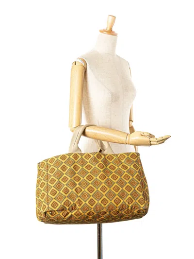 Pre-owned Prada 2013-2025 Large Canvas Printed Canapa Satchel