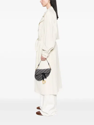 Pre-owned Dior 2018 Oblique Canvas Saddle Bag Shoulder Bag