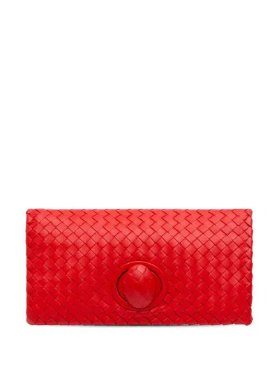 Pre-owned Bottega Veneta 2012-2025 Nappa Intrecciato Turn Lock Clutch Bag