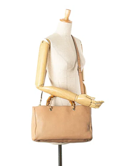 Pre-owned Gucci 2000-2015 Medium Calfskin Bamboo Shopper Satchel