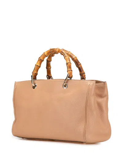 Pre-owned Gucci 2000-2015 Medium Calfskin Bamboo Shopper Satchel