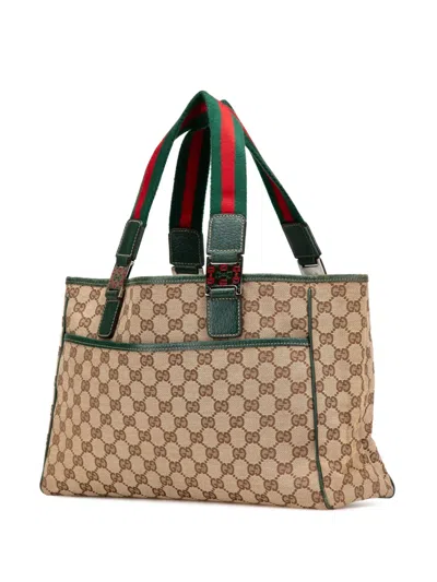 Pre-owned Gucci 2000-2015 Gg Canvas Web Pop Tote Bag