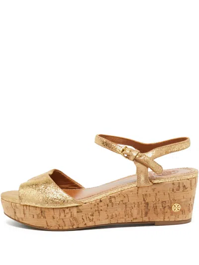 Pre-owned Tory Burch  60mm Abena Platform Wedge Sandals