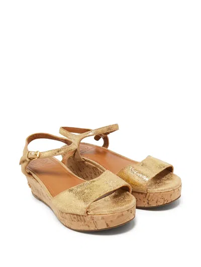 Pre-owned Tory Burch  60mm Abena Platform Wedge Sandals