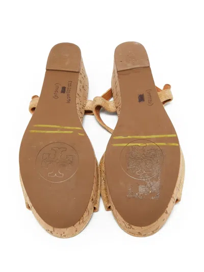 Pre-owned Tory Burch  60mm Abena Platform Wedge Sandals