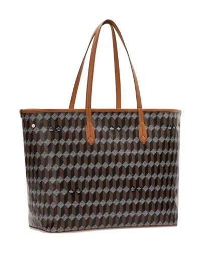 Au Depart No. 55 Monogram Coated Canvas Tote Bag In Brown