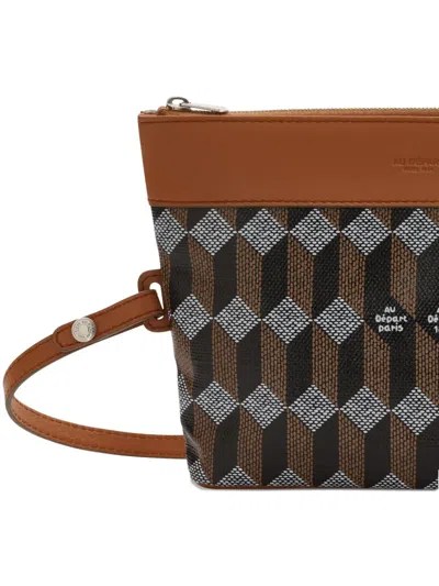 Au Depart No. 55 Monogram Coated Canvas Tote Bag In Brown