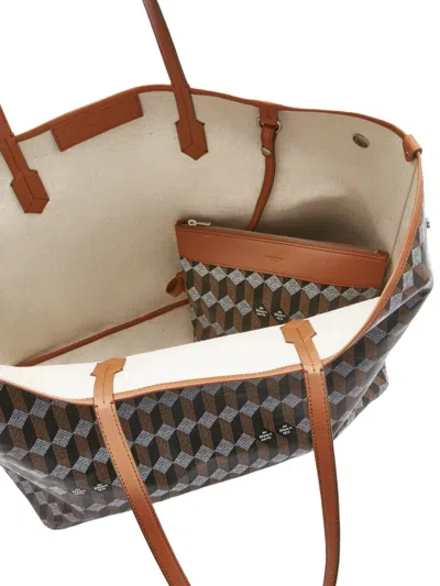 Au Depart No. 55 Monogram Coated Canvas Tote Bag In Brown