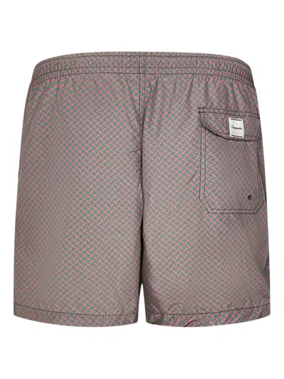 Drumohr Geometric-pattern Swim Shorts In Gray