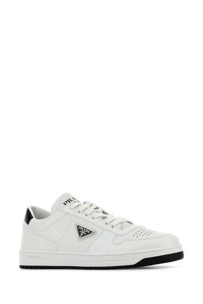 Prada Sneakers Downtown In Pelle Bianca Uomo