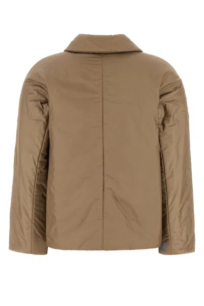 Max Mara Giubbino Imbottito Greens In Poliestere Cammello Donna In Brown