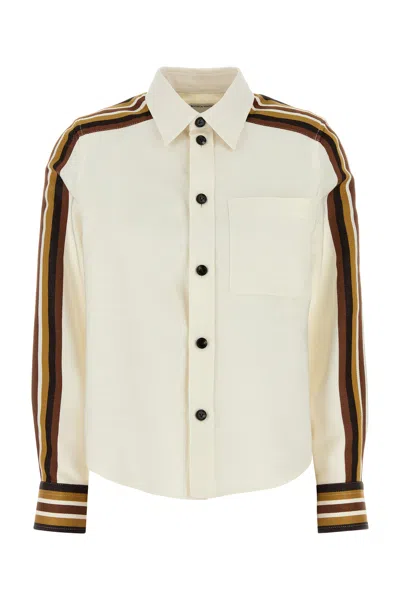 Bottega Veneta Camicia In Misto Viscosa Avorio Donna