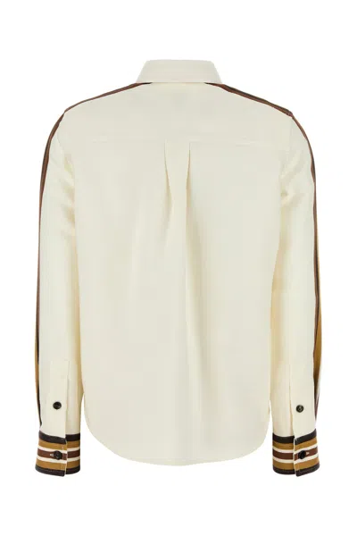 Bottega Veneta Camicia In Misto Viscosa Avorio Donna
