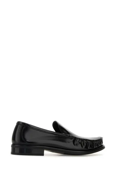 Prada Mocassini In Pelle Nera Uomo