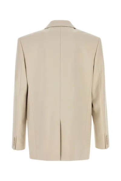 Saint Laurent Giacca In Lana Sabbia  Uomo In Neutral