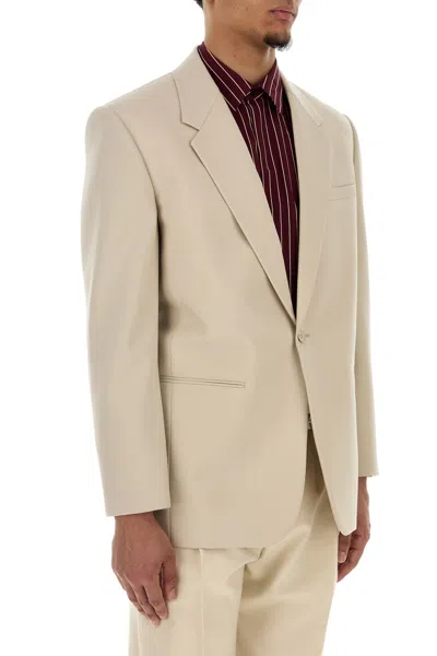 Saint Laurent Giacca In Lana Sabbia  Uomo In Neutral